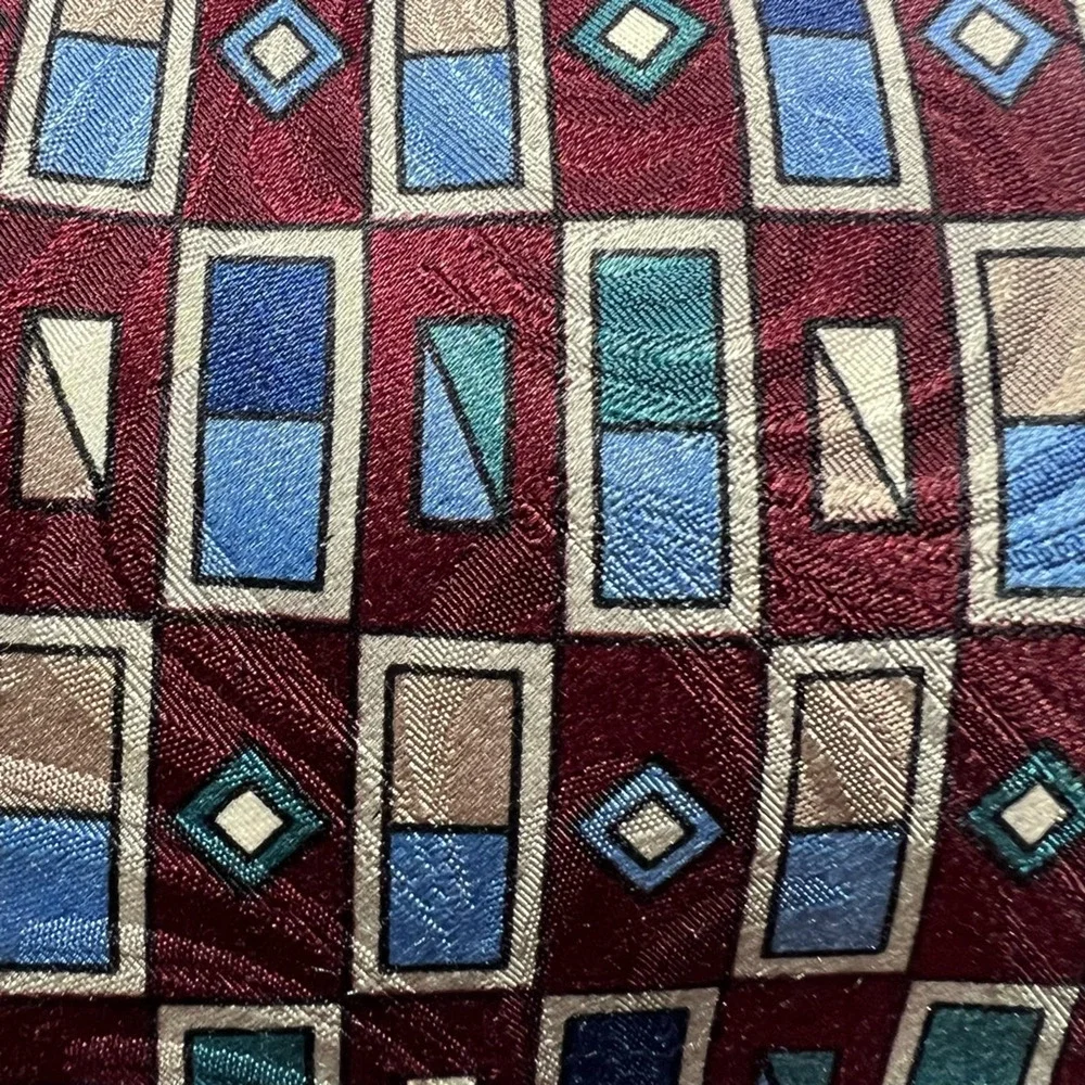 Christian Dior Monsieur Mens Tie Necktie Multicolor Geometric Tied USA Classic